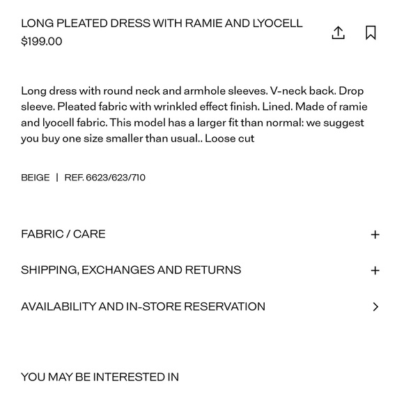 Massimo Dutti Cream Maxi Dress - Picture 4 of 4